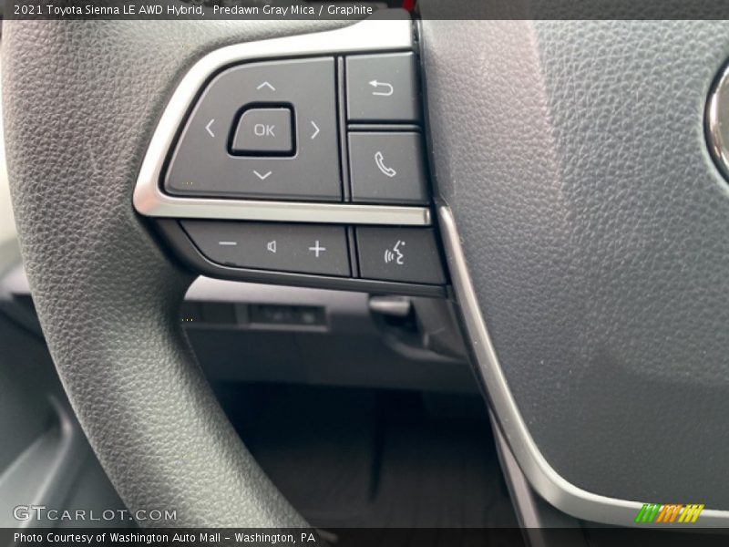 Predawn Gray Mica / Graphite 2021 Toyota Sienna LE AWD Hybrid