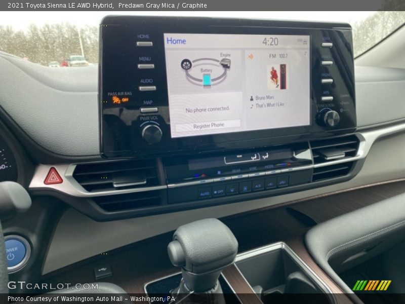 Predawn Gray Mica / Graphite 2021 Toyota Sienna LE AWD Hybrid