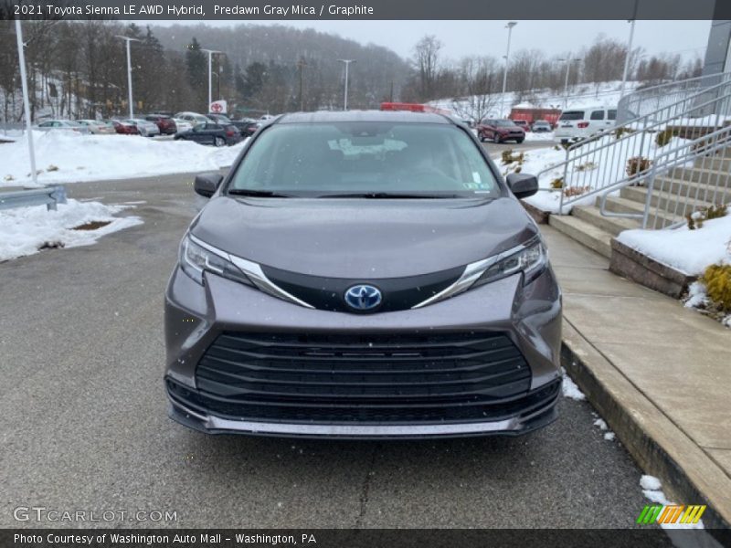 Predawn Gray Mica / Graphite 2021 Toyota Sienna LE AWD Hybrid
