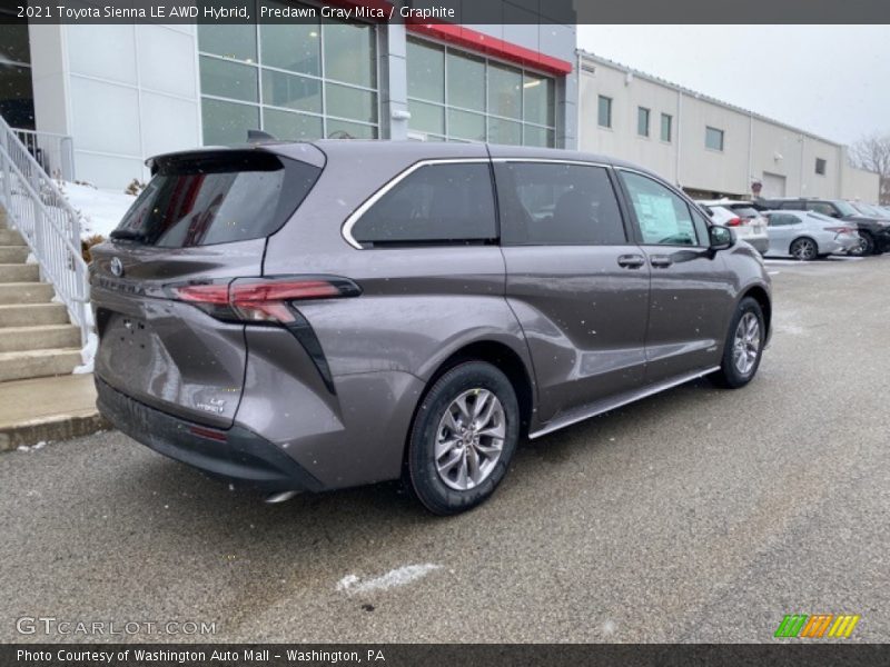 Predawn Gray Mica / Graphite 2021 Toyota Sienna LE AWD Hybrid
