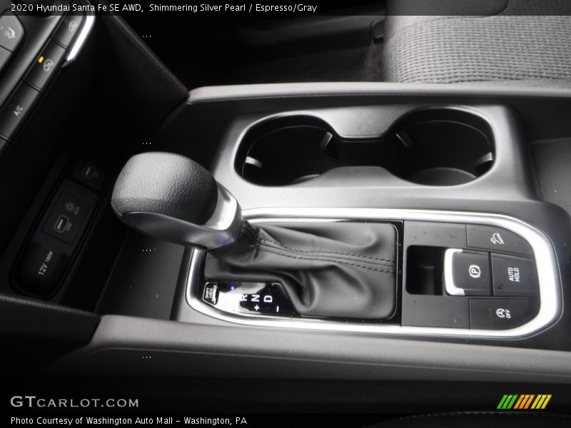 Shimmering Silver Pearl / Espresso/Gray 2020 Hyundai Santa Fe SE AWD