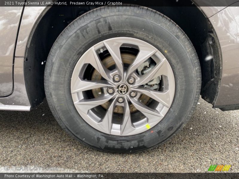 Predawn Gray Mica / Graphite 2021 Toyota Sienna LE AWD Hybrid