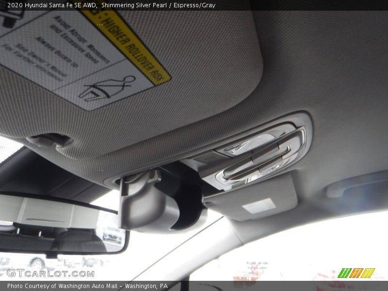 Shimmering Silver Pearl / Espresso/Gray 2020 Hyundai Santa Fe SE AWD