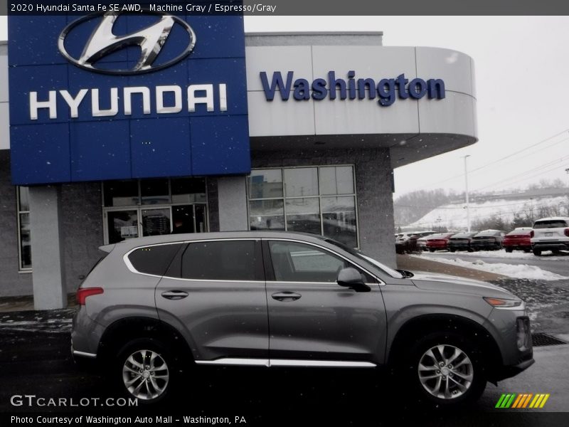 Machine Gray / Espresso/Gray 2020 Hyundai Santa Fe SE AWD