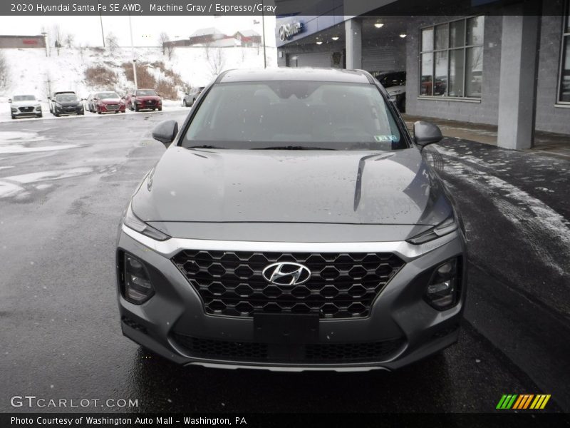 Machine Gray / Espresso/Gray 2020 Hyundai Santa Fe SE AWD