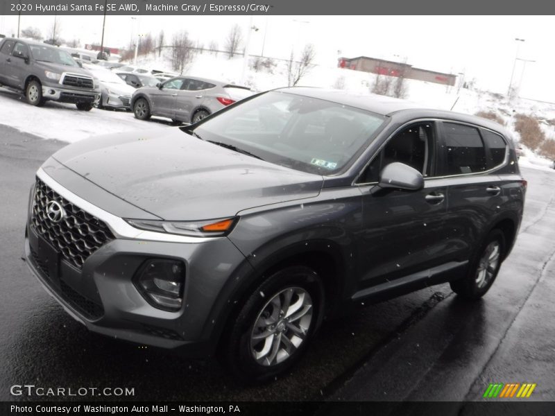 Machine Gray / Espresso/Gray 2020 Hyundai Santa Fe SE AWD
