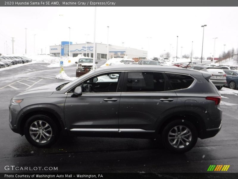 Machine Gray / Espresso/Gray 2020 Hyundai Santa Fe SE AWD