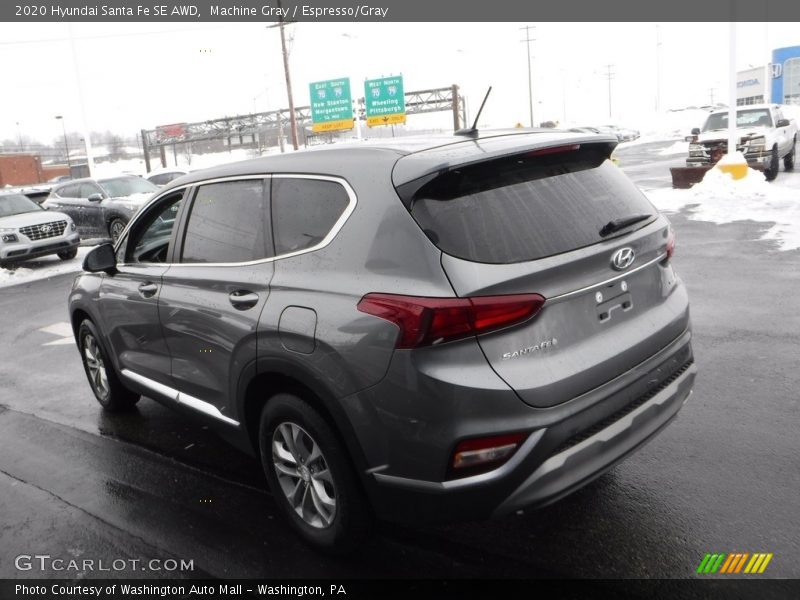 Machine Gray / Espresso/Gray 2020 Hyundai Santa Fe SE AWD
