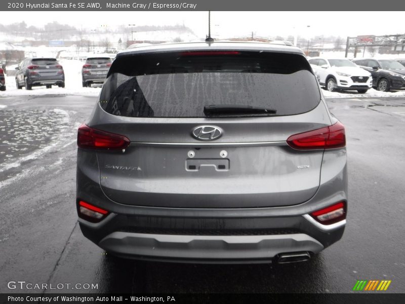Machine Gray / Espresso/Gray 2020 Hyundai Santa Fe SE AWD