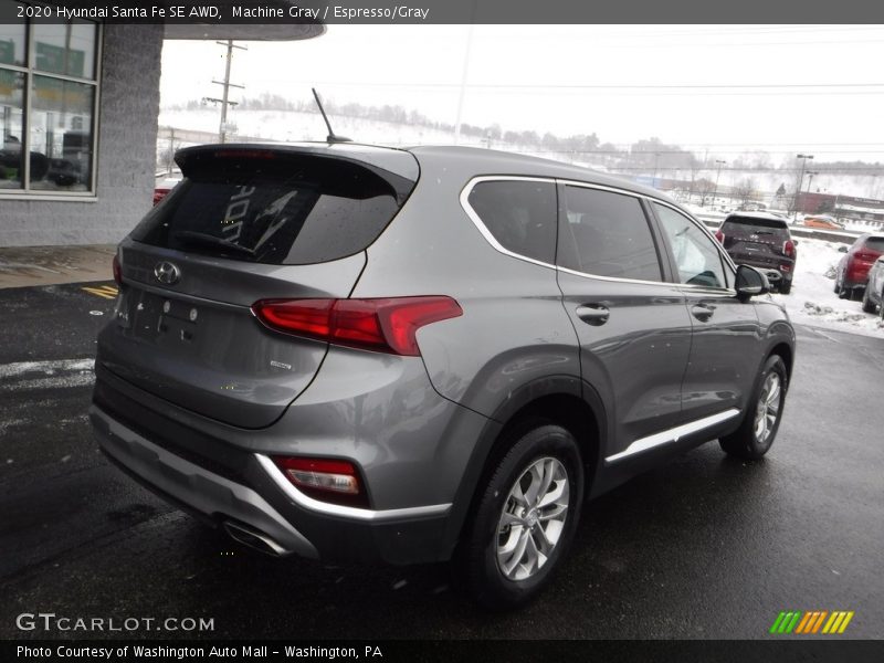 Machine Gray / Espresso/Gray 2020 Hyundai Santa Fe SE AWD