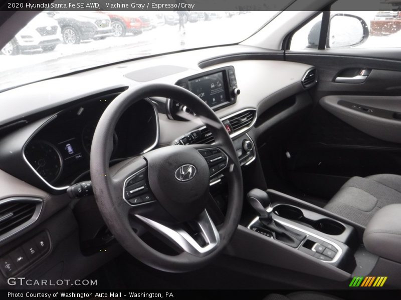 Machine Gray / Espresso/Gray 2020 Hyundai Santa Fe SE AWD