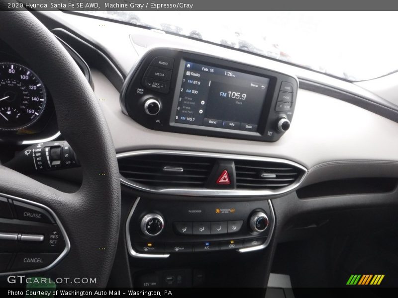 Machine Gray / Espresso/Gray 2020 Hyundai Santa Fe SE AWD