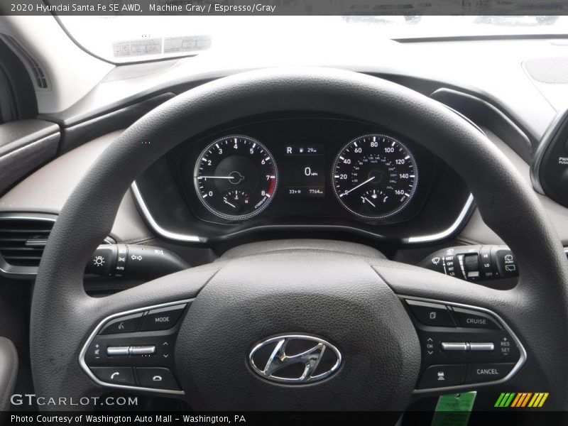 Machine Gray / Espresso/Gray 2020 Hyundai Santa Fe SE AWD