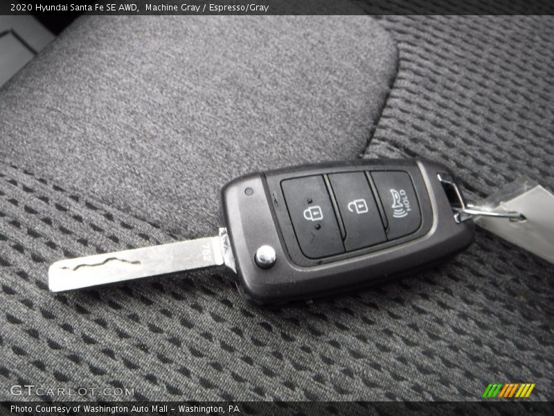 Machine Gray / Espresso/Gray 2020 Hyundai Santa Fe SE AWD