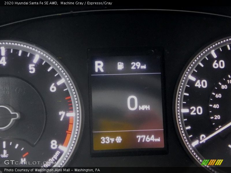Machine Gray / Espresso/Gray 2020 Hyundai Santa Fe SE AWD