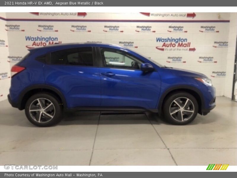 Aegean Blue Metallic / Black 2021 Honda HR-V EX AWD