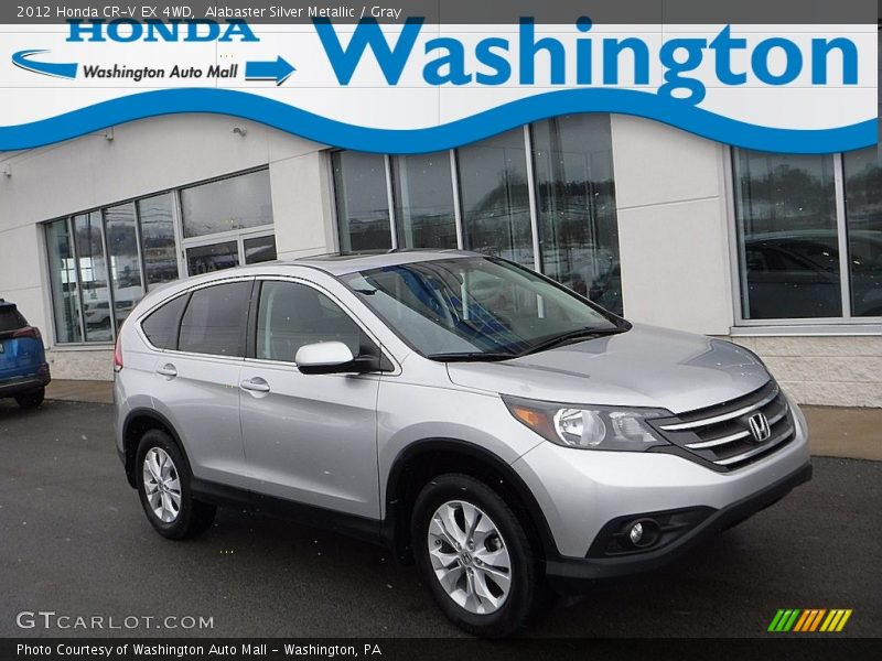 Alabaster Silver Metallic / Gray 2012 Honda CR-V EX 4WD
