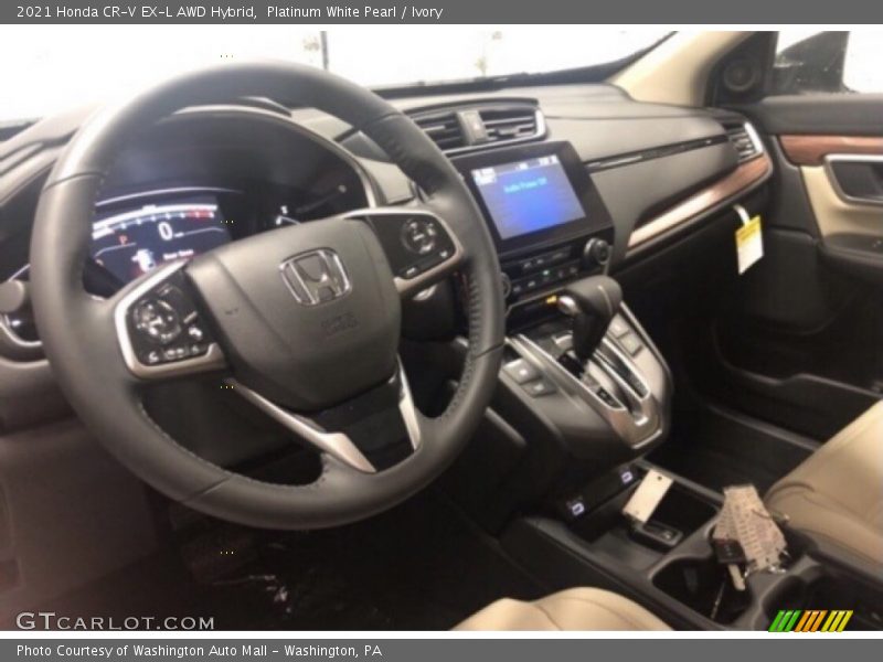 Platinum White Pearl / Ivory 2021 Honda CR-V EX-L AWD Hybrid