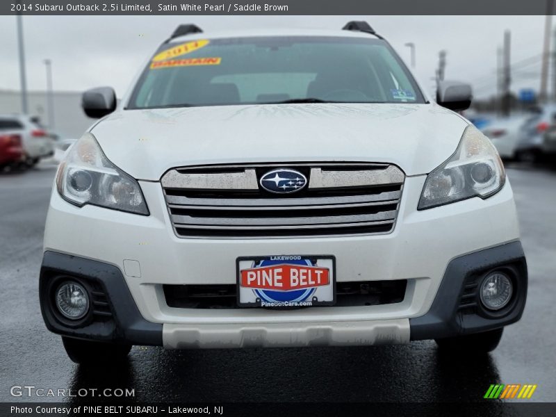 Satin White Pearl / Saddle Brown 2014 Subaru Outback 2.5i Limited