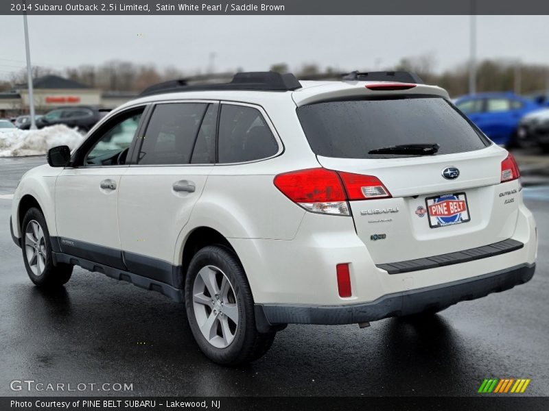 Satin White Pearl / Saddle Brown 2014 Subaru Outback 2.5i Limited