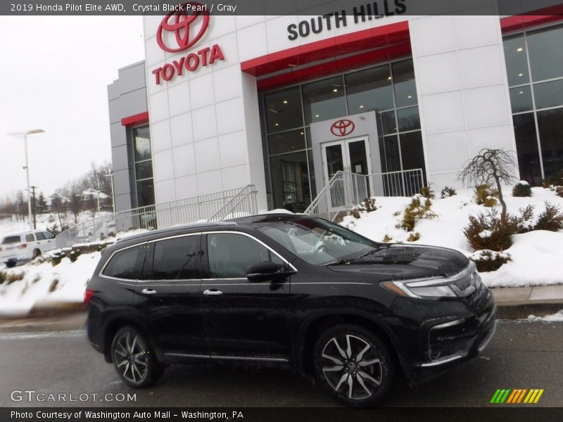Crystal Black Pearl / Gray 2019 Honda Pilot Elite AWD