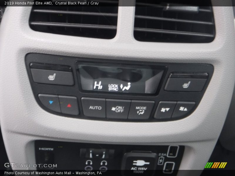 Crystal Black Pearl / Gray 2019 Honda Pilot Elite AWD