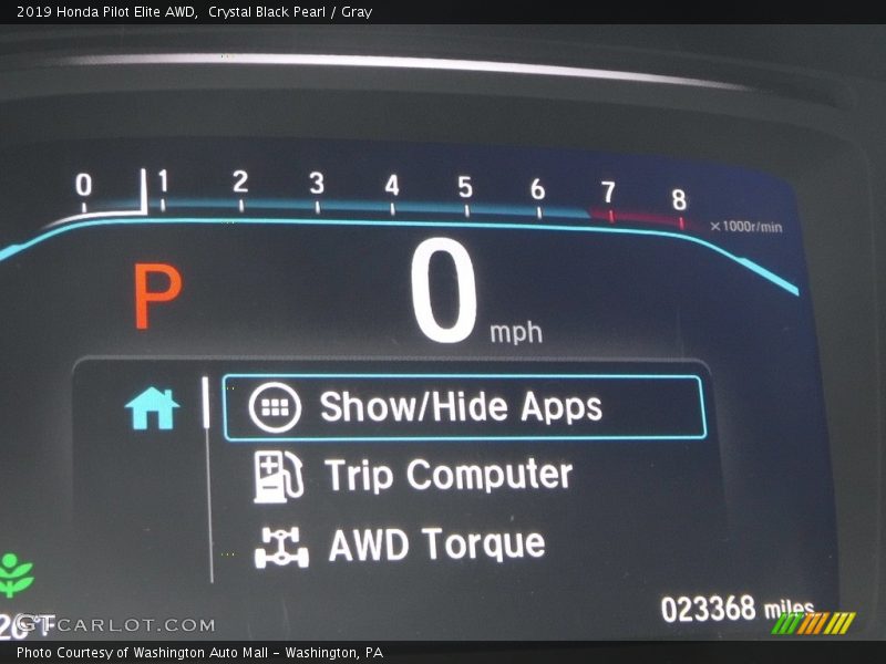 Crystal Black Pearl / Gray 2019 Honda Pilot Elite AWD