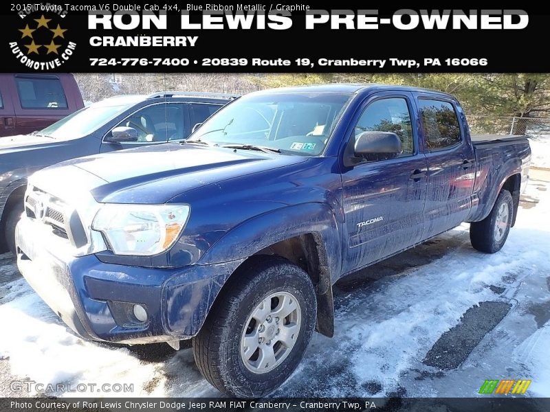 Blue Ribbon Metallic / Graphite 2015 Toyota Tacoma V6 Double Cab 4x4