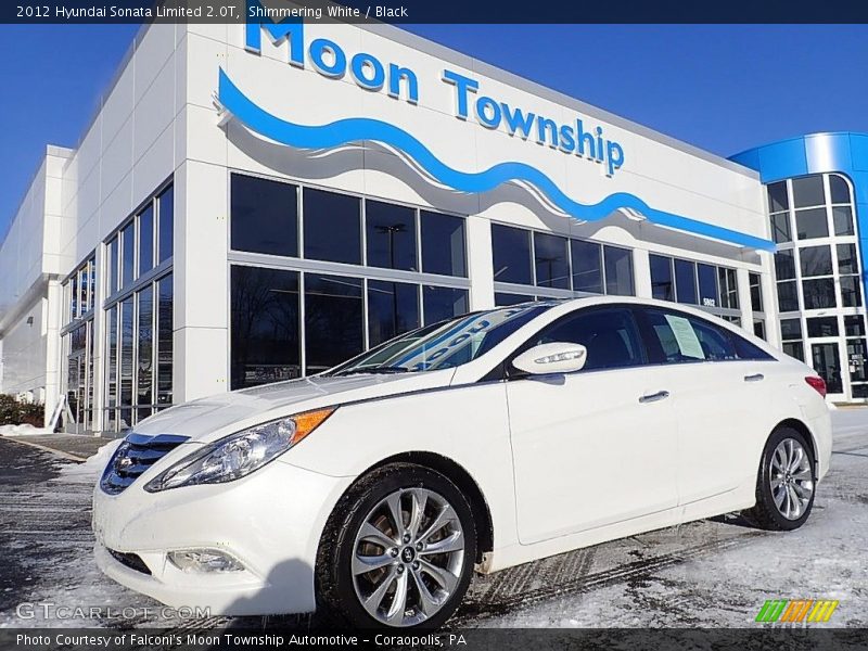 Shimmering White / Black 2012 Hyundai Sonata Limited 2.0T