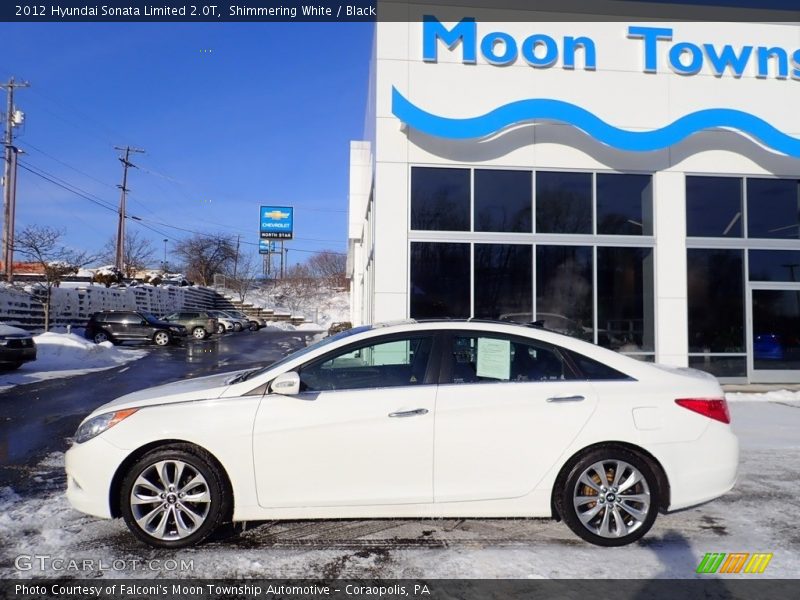 Shimmering White / Black 2012 Hyundai Sonata Limited 2.0T