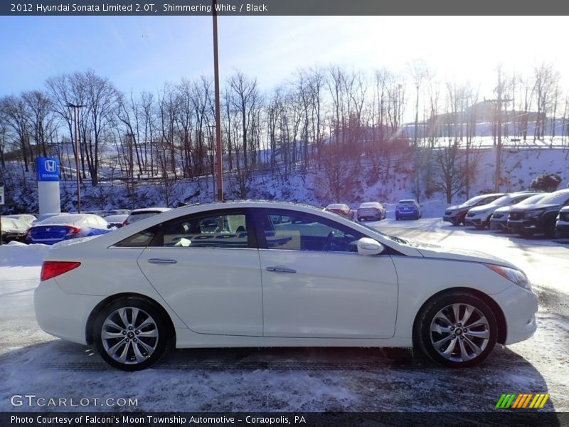 Shimmering White / Black 2012 Hyundai Sonata Limited 2.0T