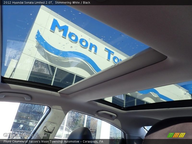 Shimmering White / Black 2012 Hyundai Sonata Limited 2.0T