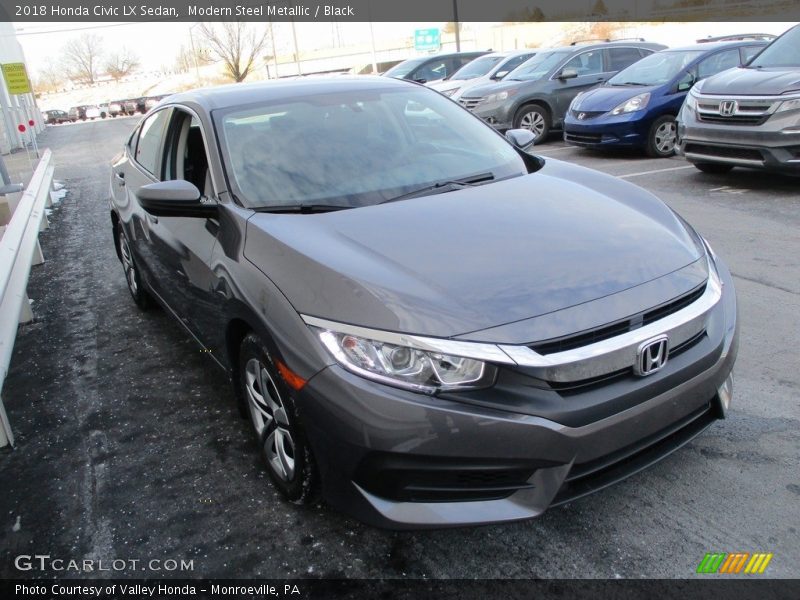 Modern Steel Metallic / Black 2018 Honda Civic LX Sedan