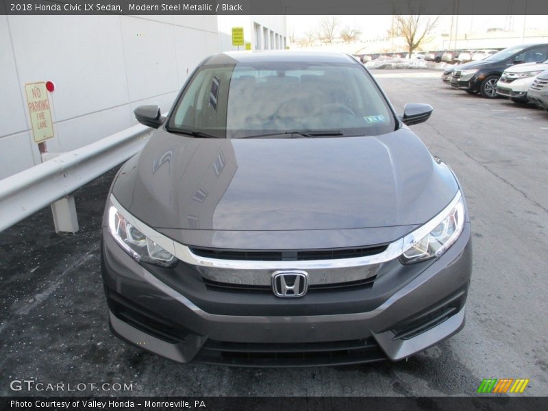 Modern Steel Metallic / Black 2018 Honda Civic LX Sedan