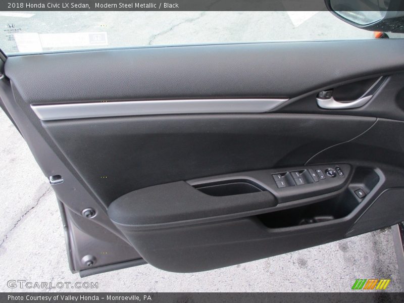 Modern Steel Metallic / Black 2018 Honda Civic LX Sedan