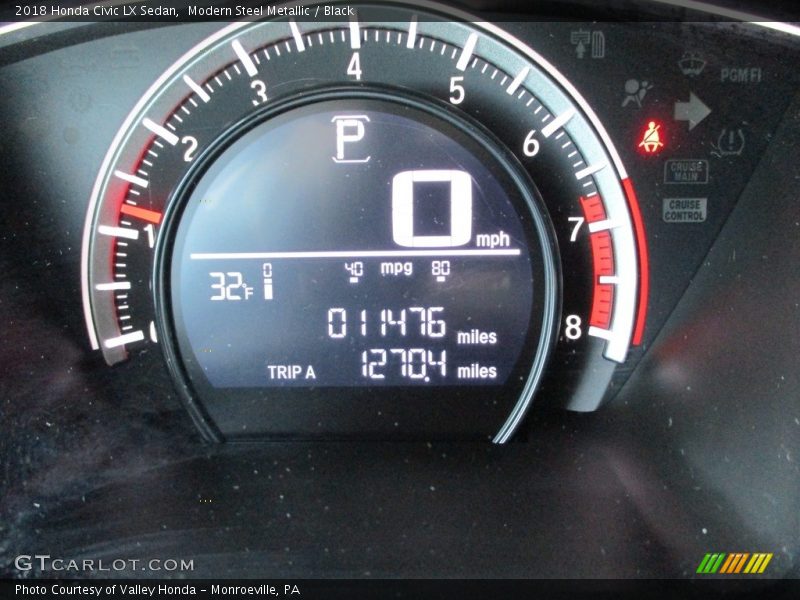 Modern Steel Metallic / Black 2018 Honda Civic LX Sedan