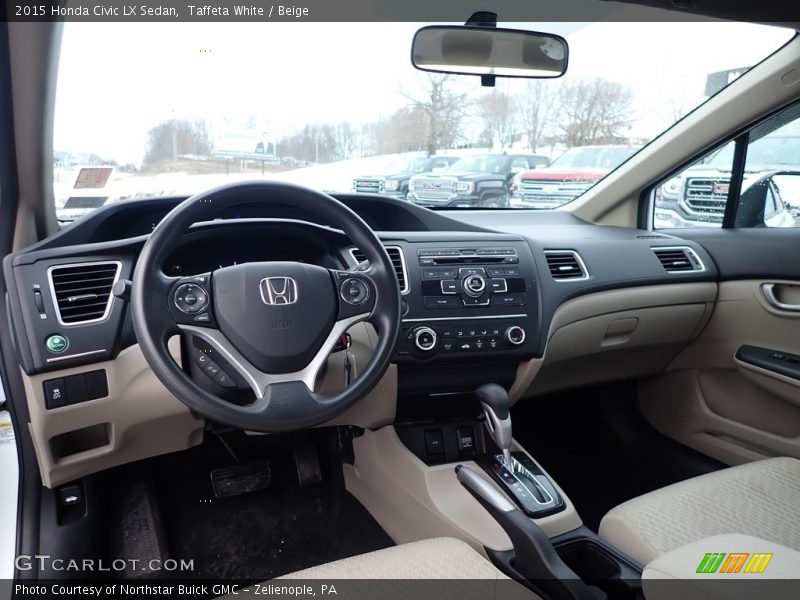 Taffeta White / Beige 2015 Honda Civic LX Sedan