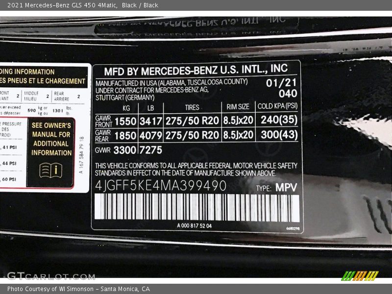 Black / Black 2021 Mercedes-Benz GLS 450 4Matic