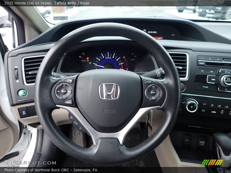 Taffeta White / Beige 2015 Honda Civic LX Sedan