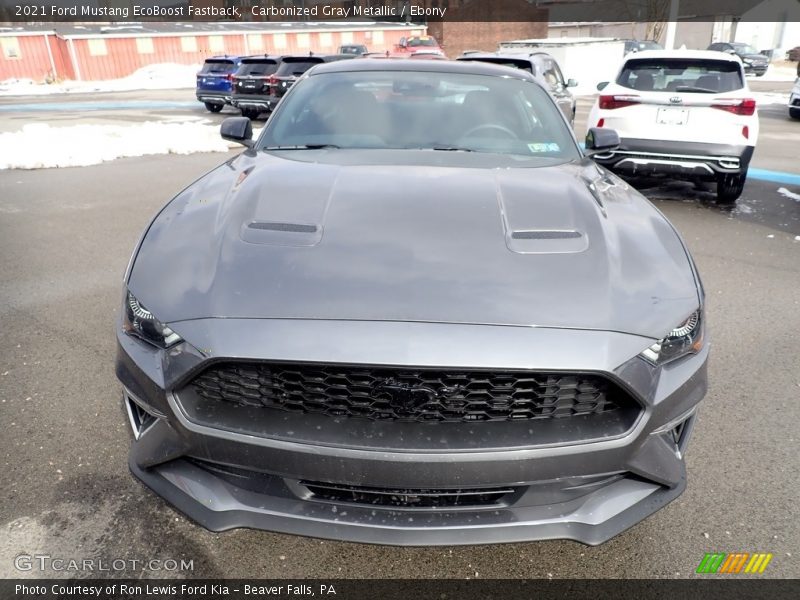 Carbonized Gray Metallic / Ebony 2021 Ford Mustang EcoBoost Fastback