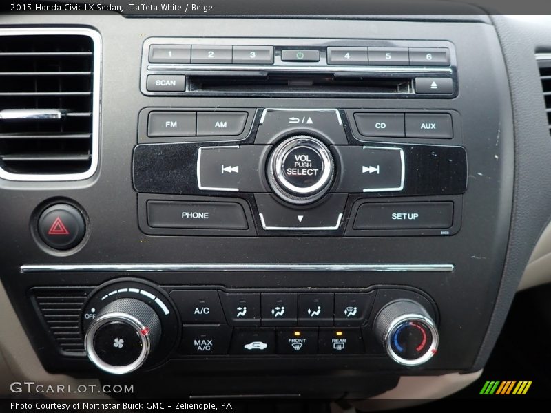 Taffeta White / Beige 2015 Honda Civic LX Sedan