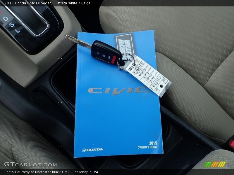 Taffeta White / Beige 2015 Honda Civic LX Sedan