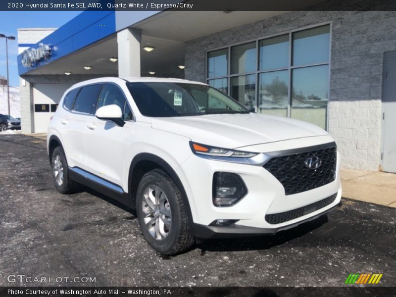 Quartz White / Espresso/Gray 2020 Hyundai Santa Fe SEL AWD