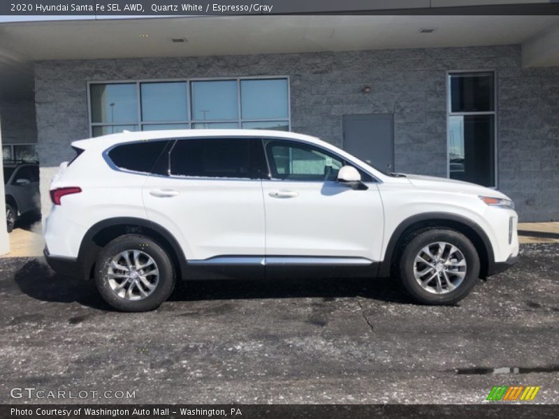 Quartz White / Espresso/Gray 2020 Hyundai Santa Fe SEL AWD