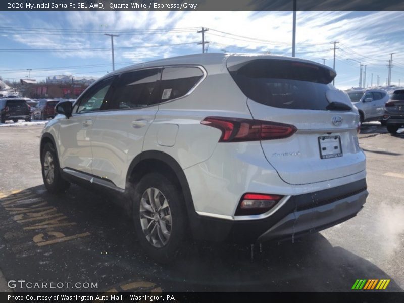 Quartz White / Espresso/Gray 2020 Hyundai Santa Fe SEL AWD
