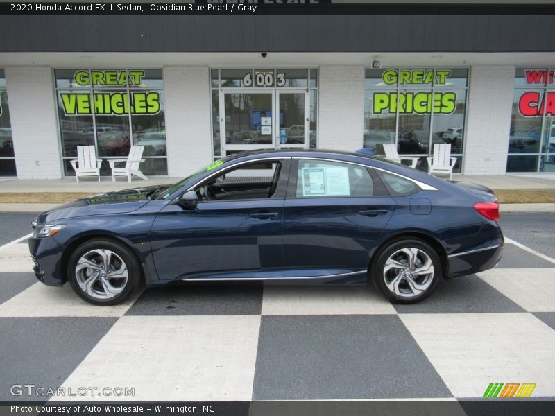 Obsidian Blue Pearl / Gray 2020 Honda Accord EX-L Sedan