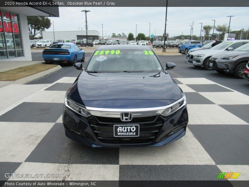 Obsidian Blue Pearl / Gray 2020 Honda Accord EX-L Sedan