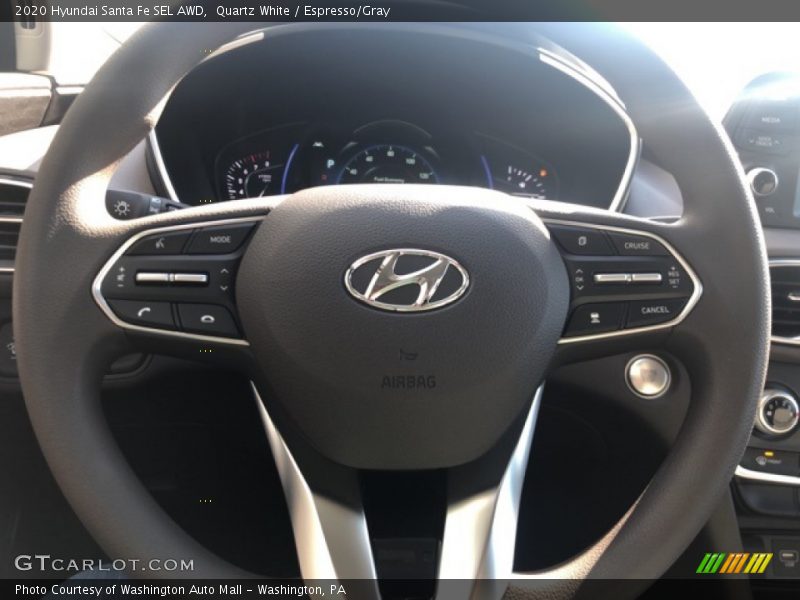 Quartz White / Espresso/Gray 2020 Hyundai Santa Fe SEL AWD