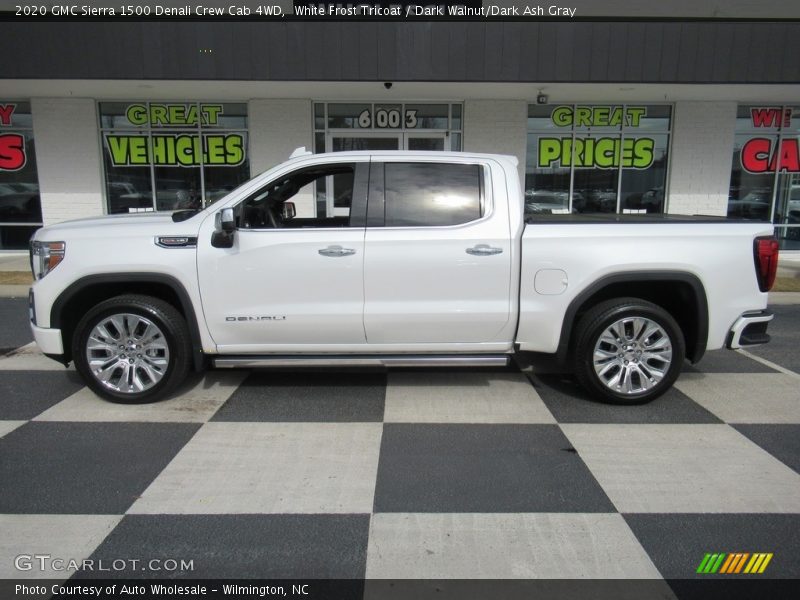 White Frost Tricoat / Dark Walnut/Dark Ash Gray 2020 GMC Sierra 1500 Denali Crew Cab 4WD
