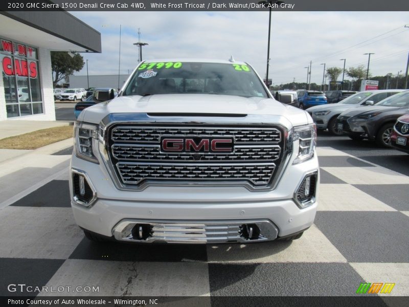 White Frost Tricoat / Dark Walnut/Dark Ash Gray 2020 GMC Sierra 1500 Denali Crew Cab 4WD